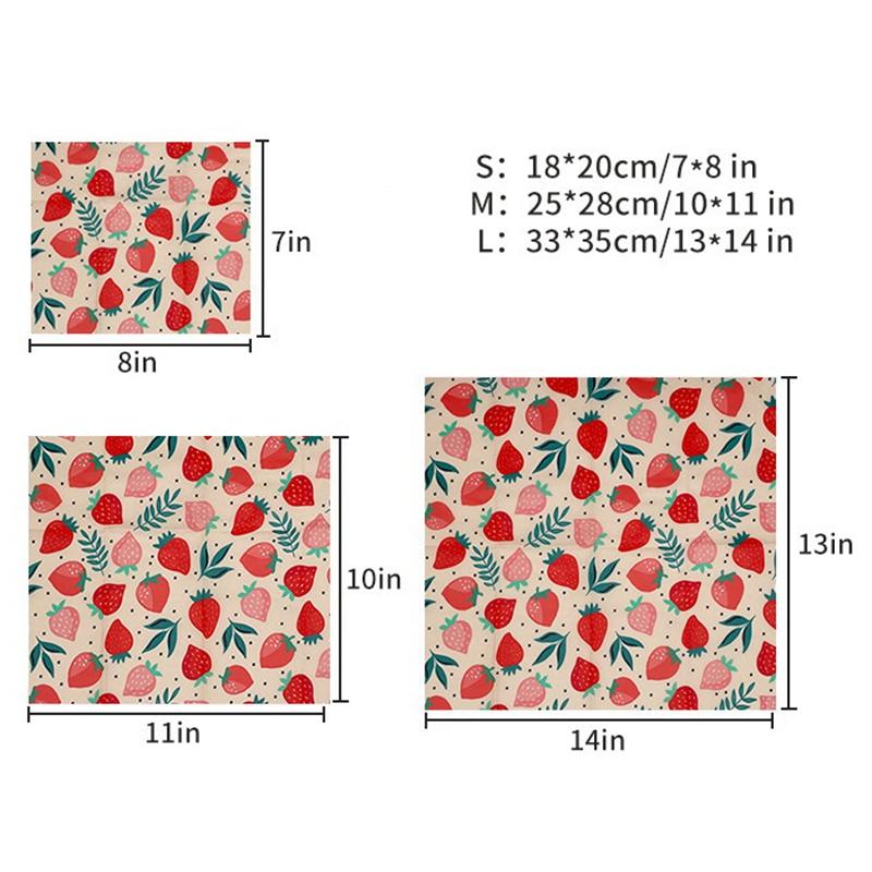 Beeswax Wrap Reusable - 蜜蝋フードラップ 環境に優しいキッチンラップ代替品 オーガニック天然蜜蝋 再利用可能 混合柄蜜蝋ラップ ボウルカバー