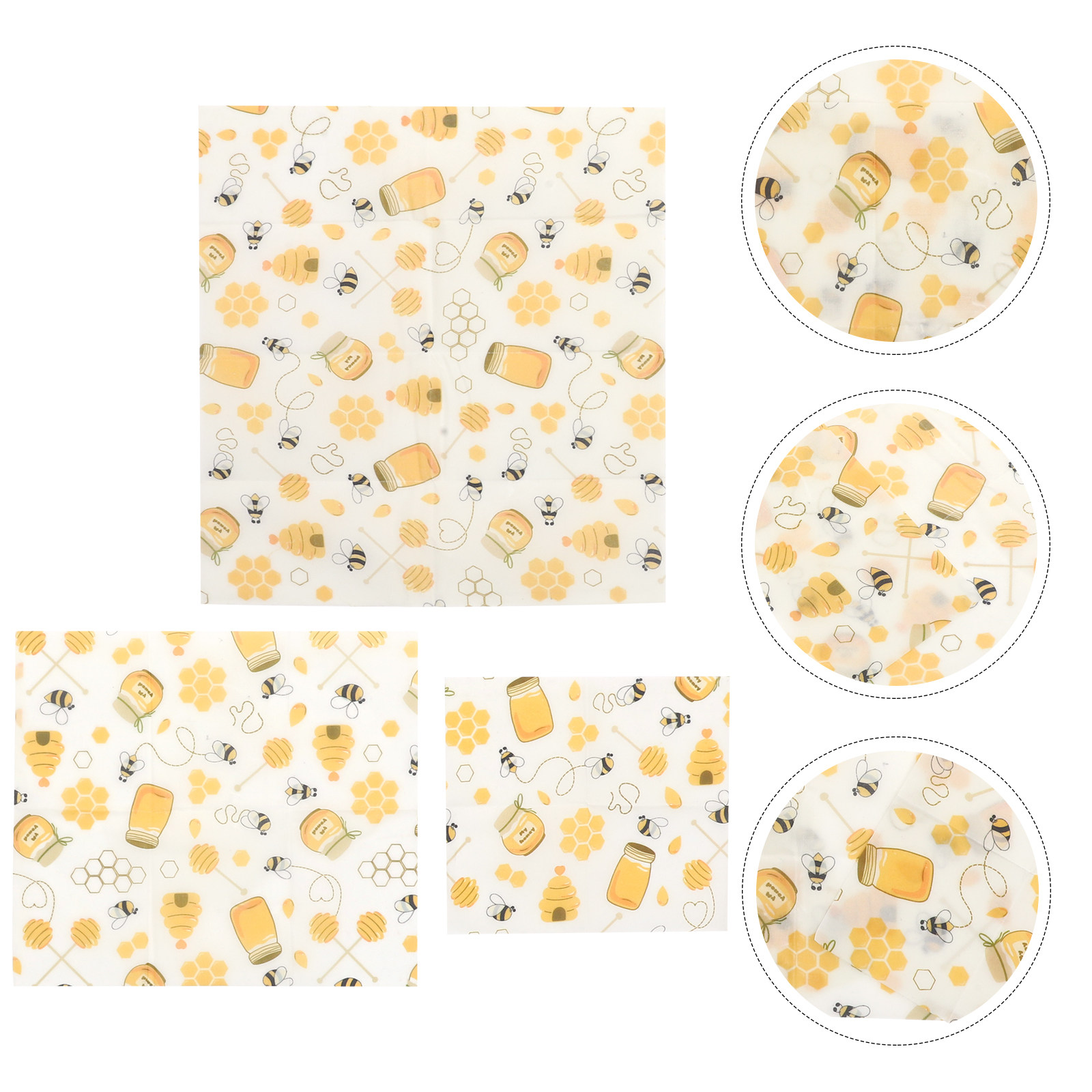 Beeswax Wrap Reusable - 3枚組 蜜蝋フードラップ 再利用可能 ピクニック キッチン 食品の鮮度保持