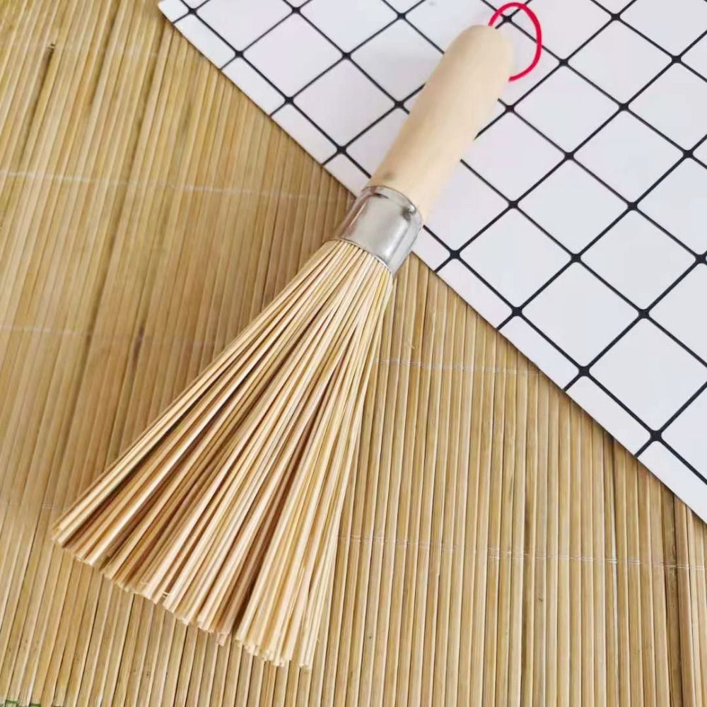 Dish Brush Bamboo - 伝統的な天然竹製の丈夫な中華鍋ブラシ、鍋やフライパン用の洗浄ツール、食器洗い用スクラバー