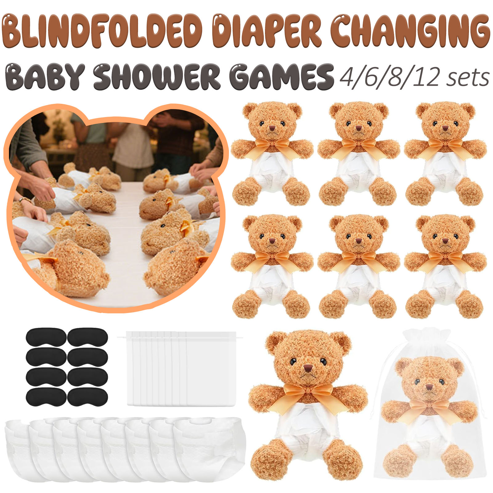 4/6/8/12 セットベビーシャワーゲーム賞品ギフトベビー - Cloth Diaper Insert のレビューと価格