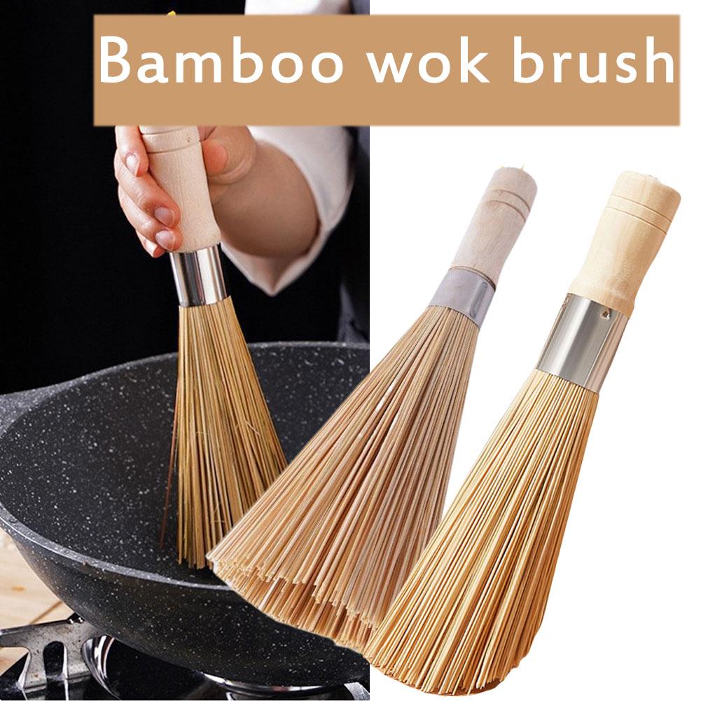 天然竹製ポットブラシ 長柄中華鍋洗浄ブラシ 食器洗いブラシ  - Dish Brush Bamboo のレビューと価格