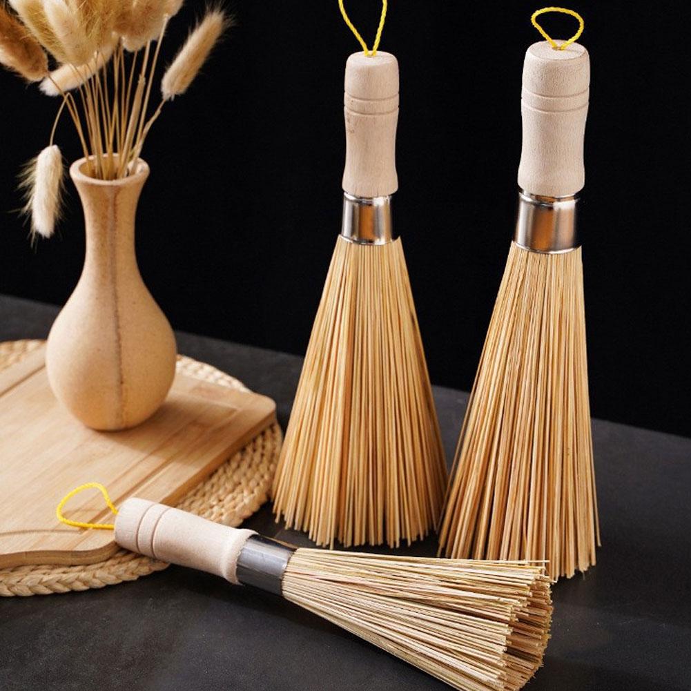 天然竹製ポットブラシ 長柄中華鍋洗浄ブラシ 食器洗いブラシ  - Dish Brush Bamboo のレビューと価格