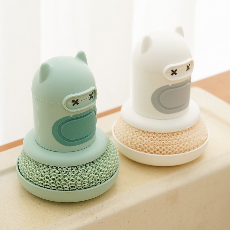 キッチン用漫画柄プレス式ボトルブラシ、自動液体吐出機能付き、 - Dish Brush Bamboo のレビューと価格