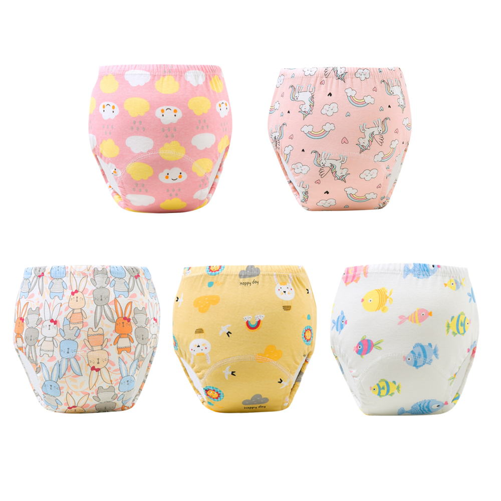 5枚組 ベビーコットン トレーニングパンツ 防水 再利用可能 - Cloth Diaper Insert のレビューと価格