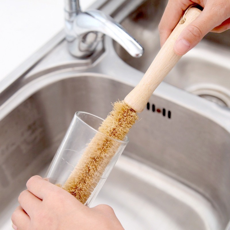 キッチン掃除用ブラシ 天然コイアブラシ 麻繊維 ノンスティッ - Dish Brush Bamboo のレビューと価格