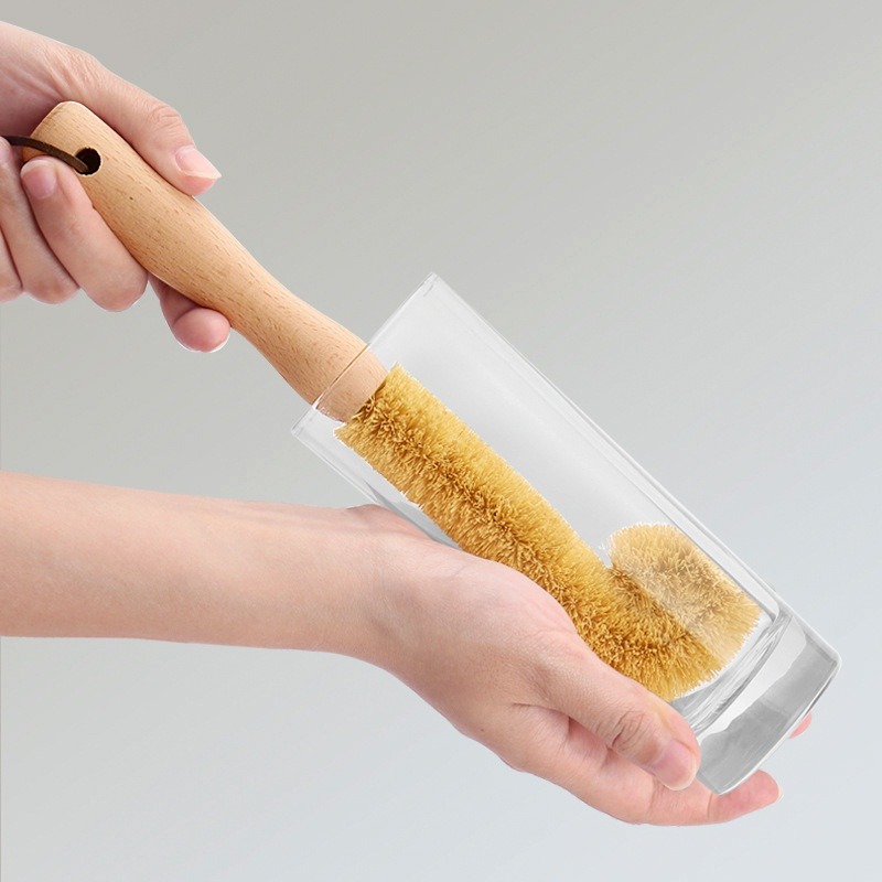 キッチン掃除用ブラシ 天然コイアブラシ 麻繊維 ノンスティッ - Dish Brush Bamboo のレビューと価格