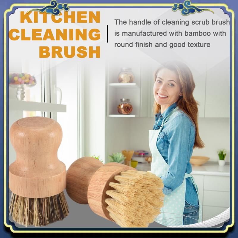 A56P-竹ディッシュブラシ 2 個竹ミニスクラブブラシポッ - Dish Brush Bamboo のレビューと価格