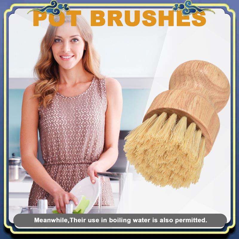 A56P-竹ディッシュブラシ 2 個竹ミニスクラブブラシポッ - Dish Brush Bamboo のレビューと価格