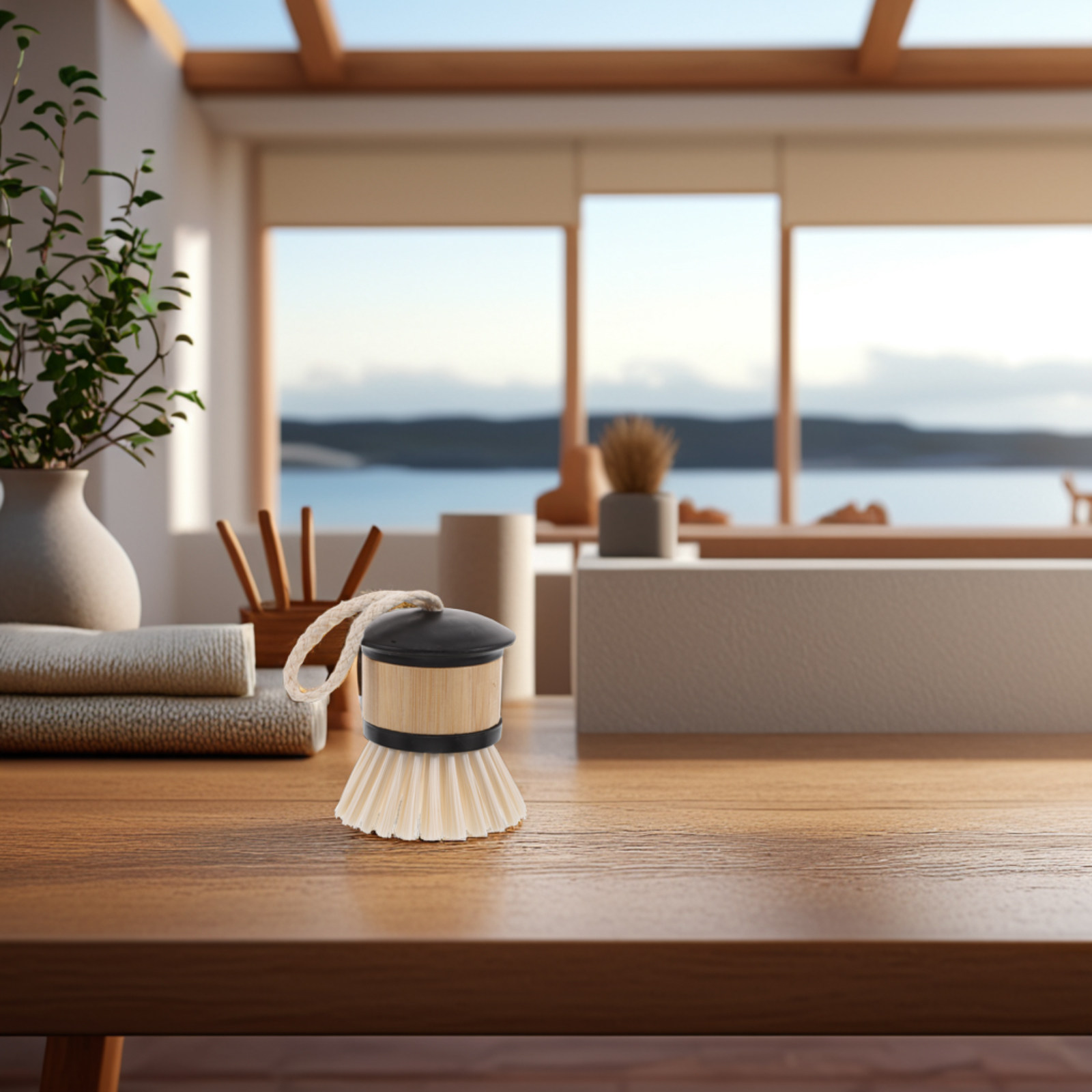 竹製食器ブラシ 木製ハンドル 密集した毛先 キッチンスクラバ - Dish Brush Bamboo のレビューと価格
