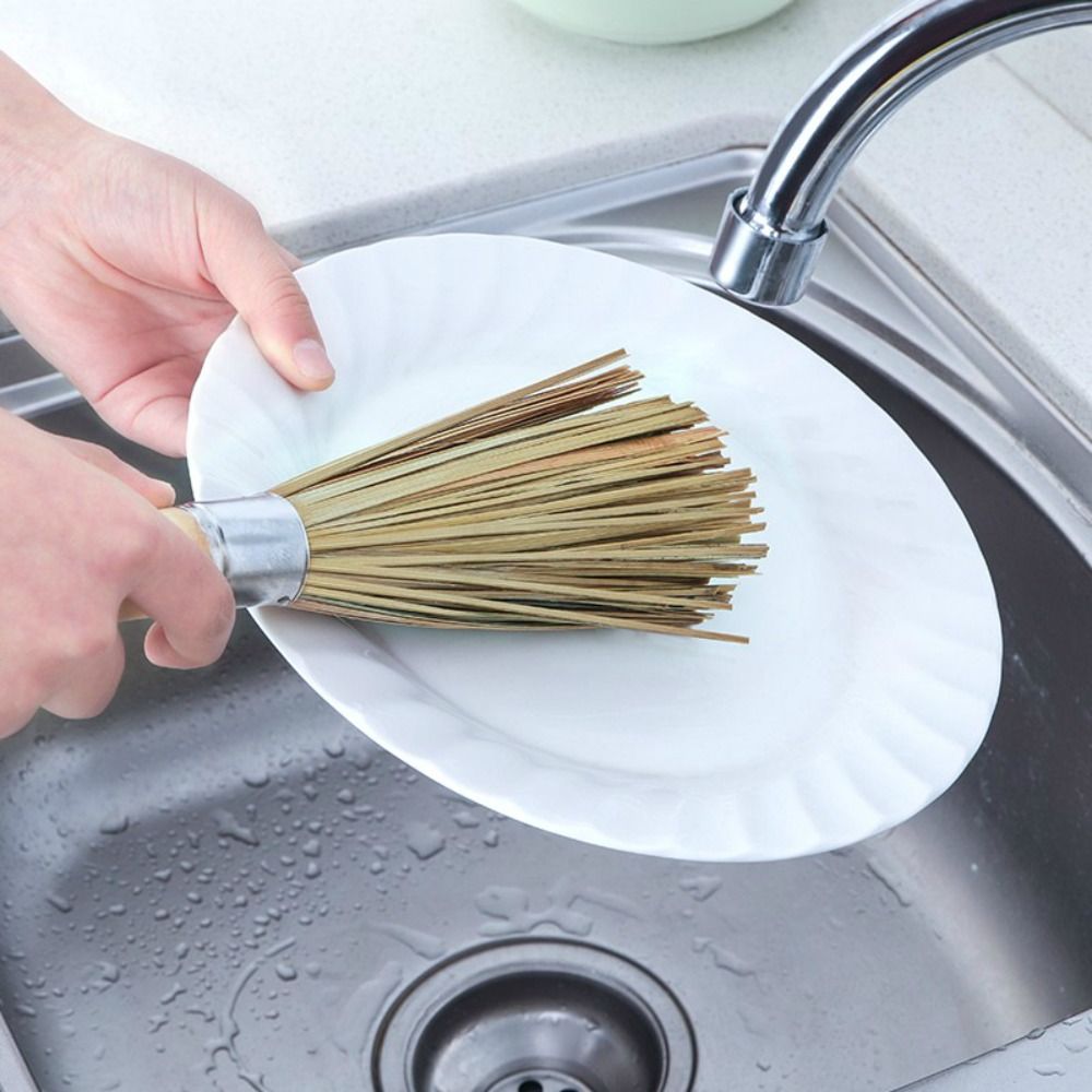 伝統的な天然竹製の丈夫な中華鍋ブラシ、鍋やフライパン用の洗浄 - Dish Brush Bamboo のレビューと価格